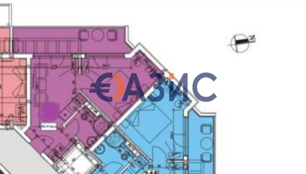 Продава се Двустаен апартамент в к.к. Слънчев бряг - 57 кв.м за 1176 €/кв.м - Снимка #14