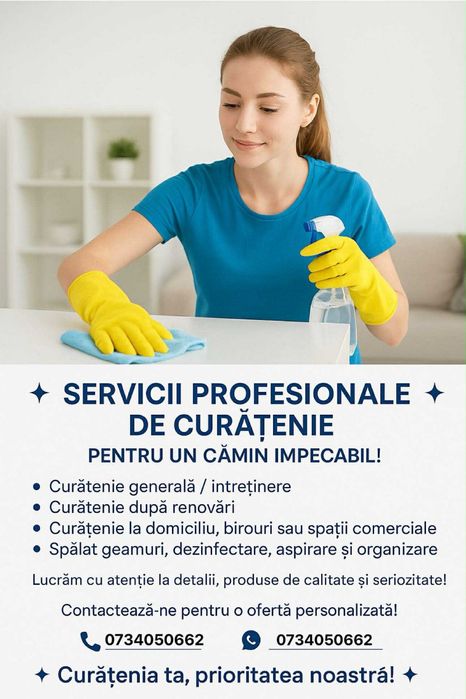 Servicii Profesionale de Curățenie – Pentru un Cămin Impecabil!