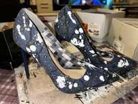 Pantofi damă blue denim and white