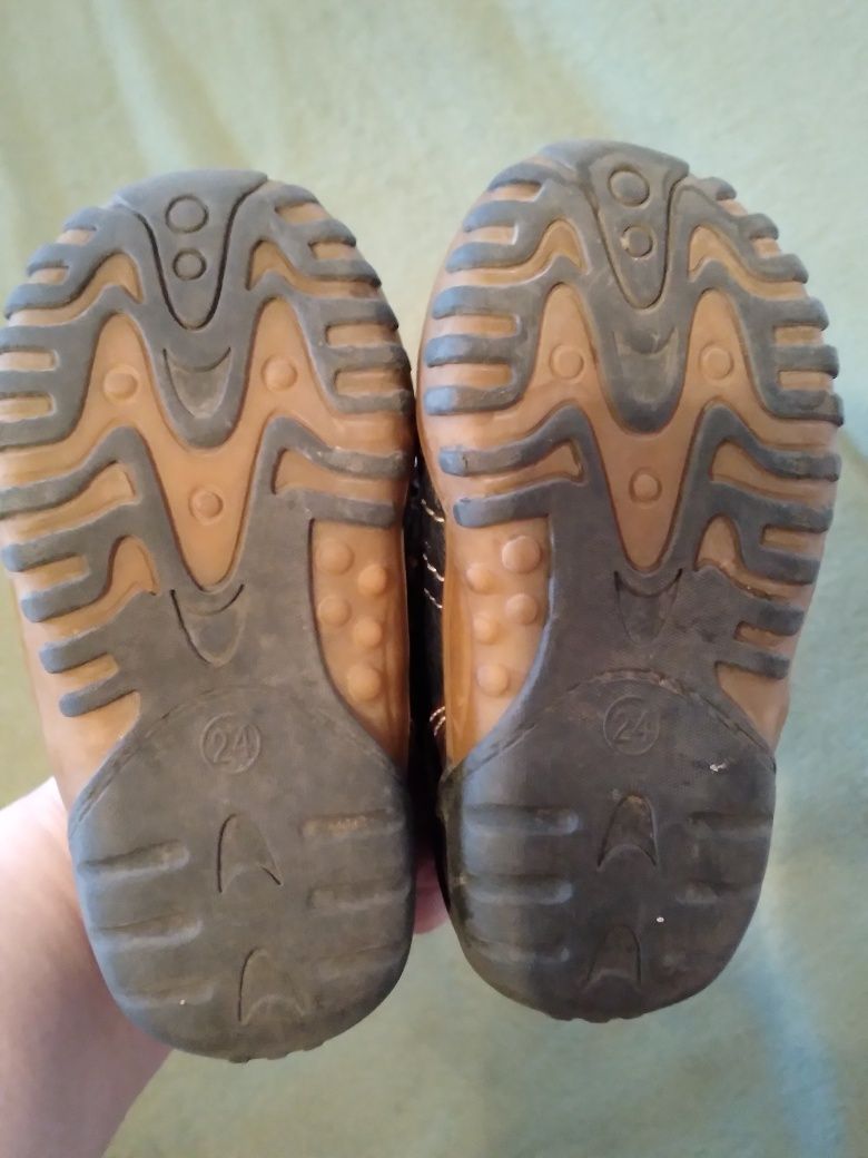 Детски обувки кафяви от естествена кожа