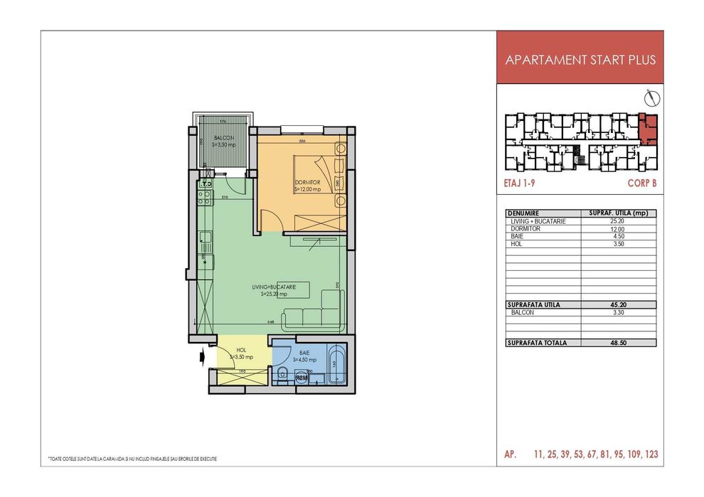 Apartament tip Studio, Apollo Residence Metrou Berceni, 48mp