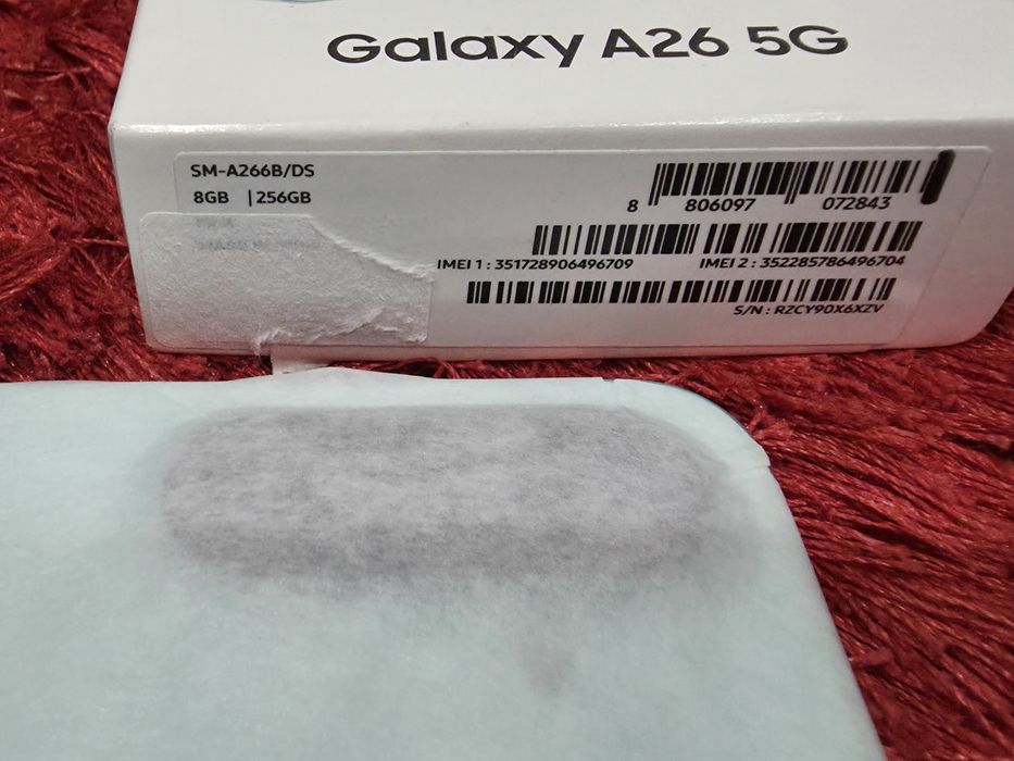 -Samsung A26-5G, Nou, Nefolosit, 256Gb, 8Ram, 0 cicluri incarcare, Sig