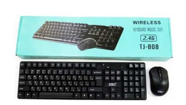Комплект безжични клавиатура и мишка TJ-808 Wireless 2.4 GHz, Кирилица