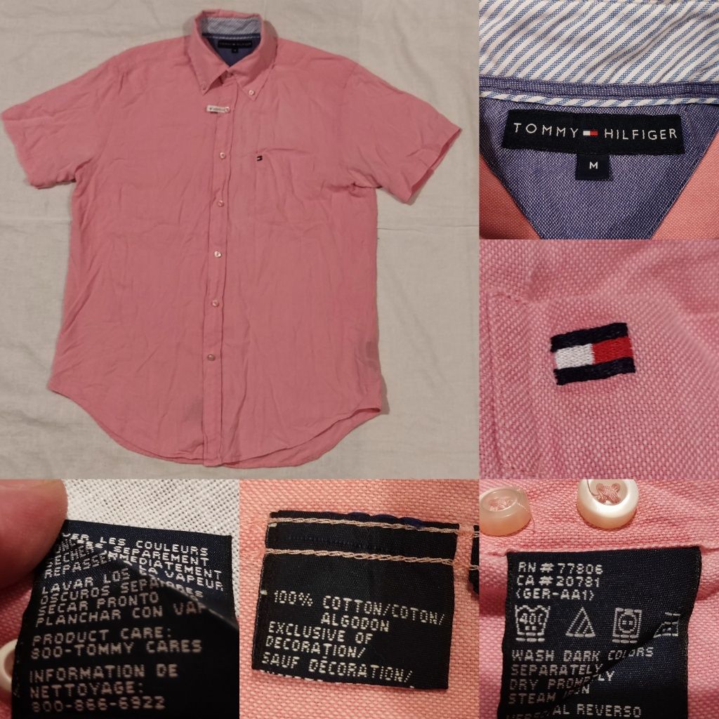 Cămașă Tommy Hilfiger mărime M bărbat mânecă scurtă vara subțire uscar