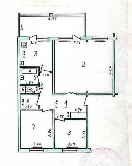 Удвоенный зал 4хкомнатная 90м² 40 лет Победы