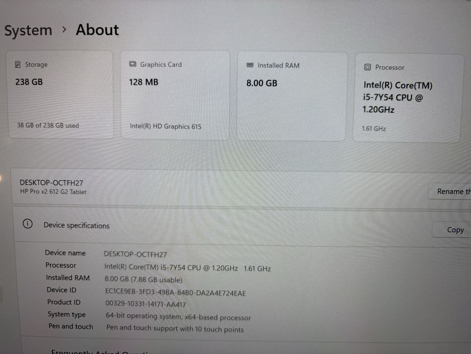 Laptop / Tableta HP Pro x2 612 G2 i5