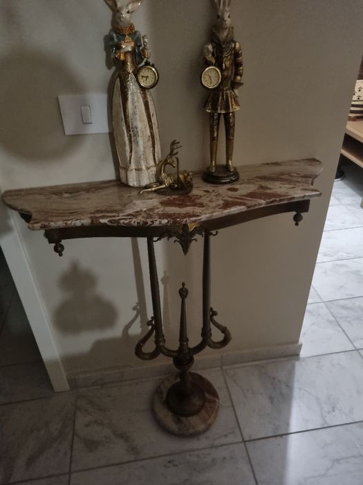 Consola de bronz cu blat de marmura