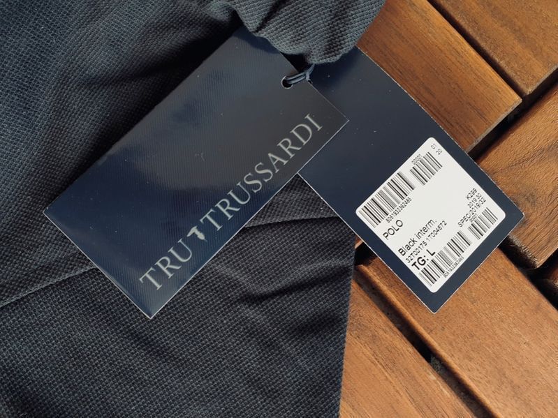 ПРОМО TRUSSARDI- XL -Оригинална мъжка черна поло тениска-polo
