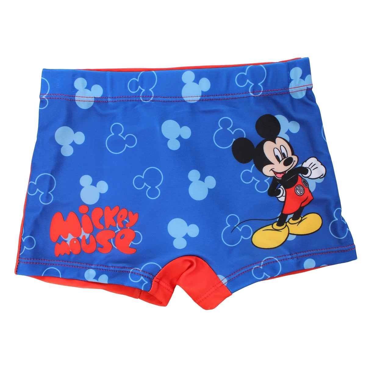 Slip de baie Mickey Mouse, Disney, haine copii, Albastru cu Rosu.