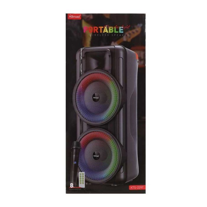 Караоке блутут колона  KTS-2297 2х8 инча + микрофон радио