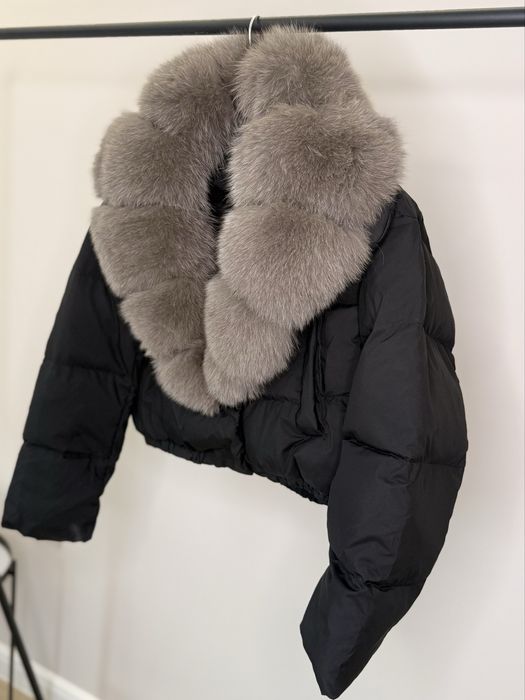 Ново Дамско яке с ествен косъм лисица  2025