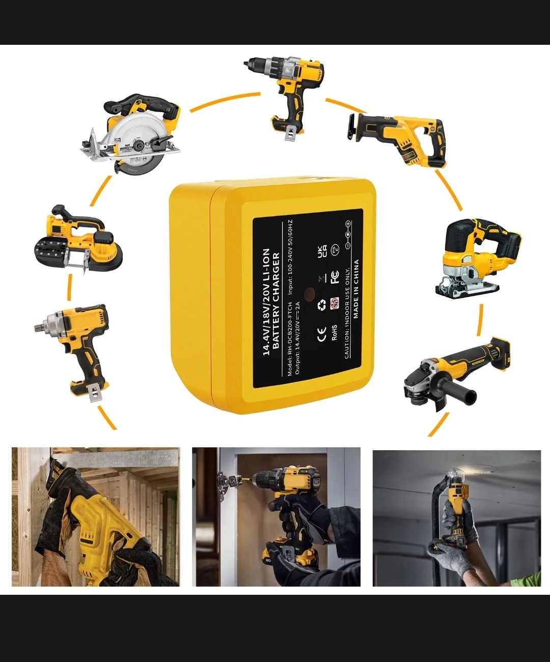 Зарядка  для аккумуляторов Dewalt 20 В DCB200 и прочие см ниже