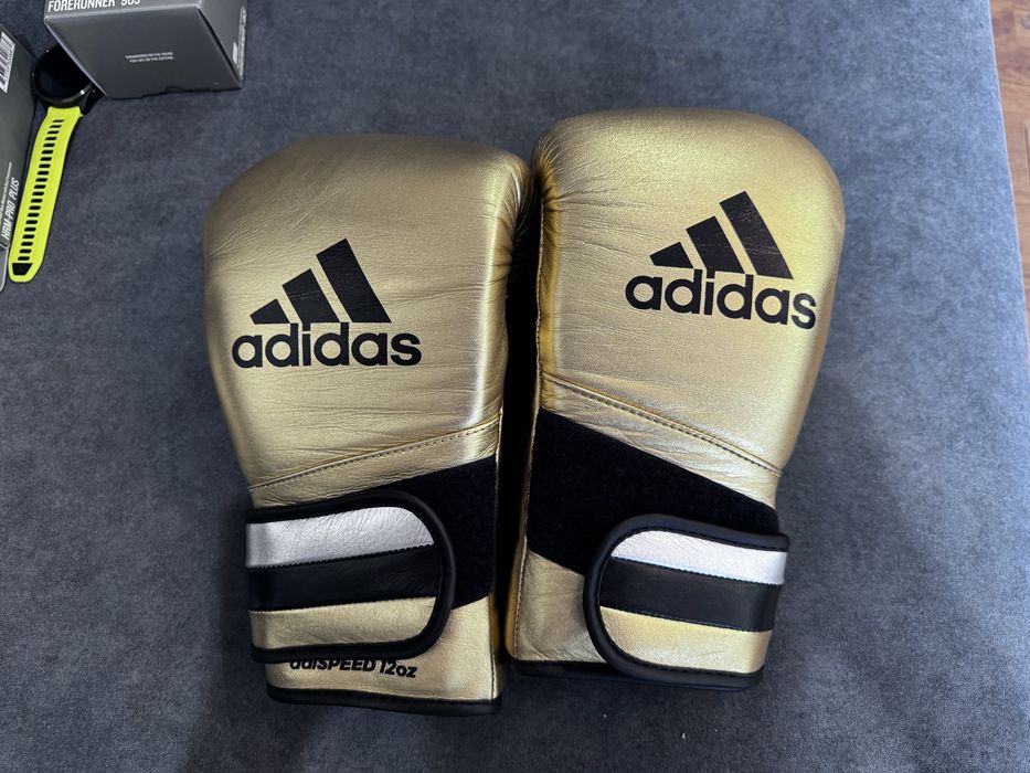 Боксерские перчатки Adidas adiSpeed 12oz (золотые)