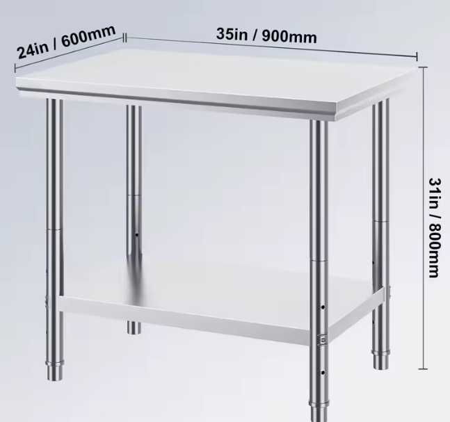 masa de inox 90x60x80 cm casnic sau restaurant