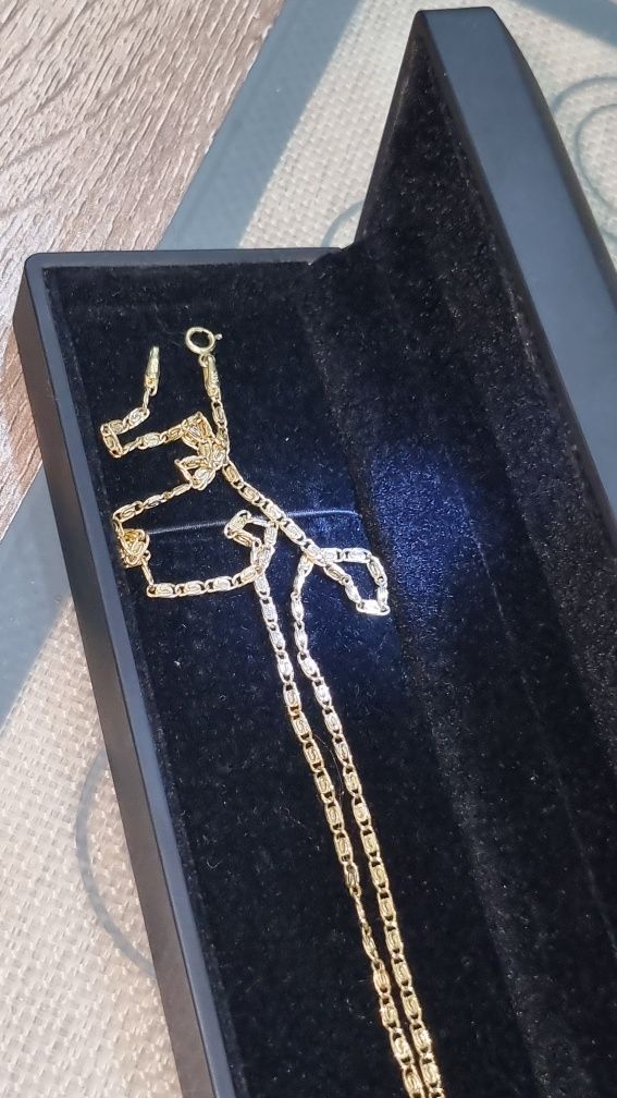 Золотой комплект. Кулон  рука фатимы с цепочкой 14k (585пр)