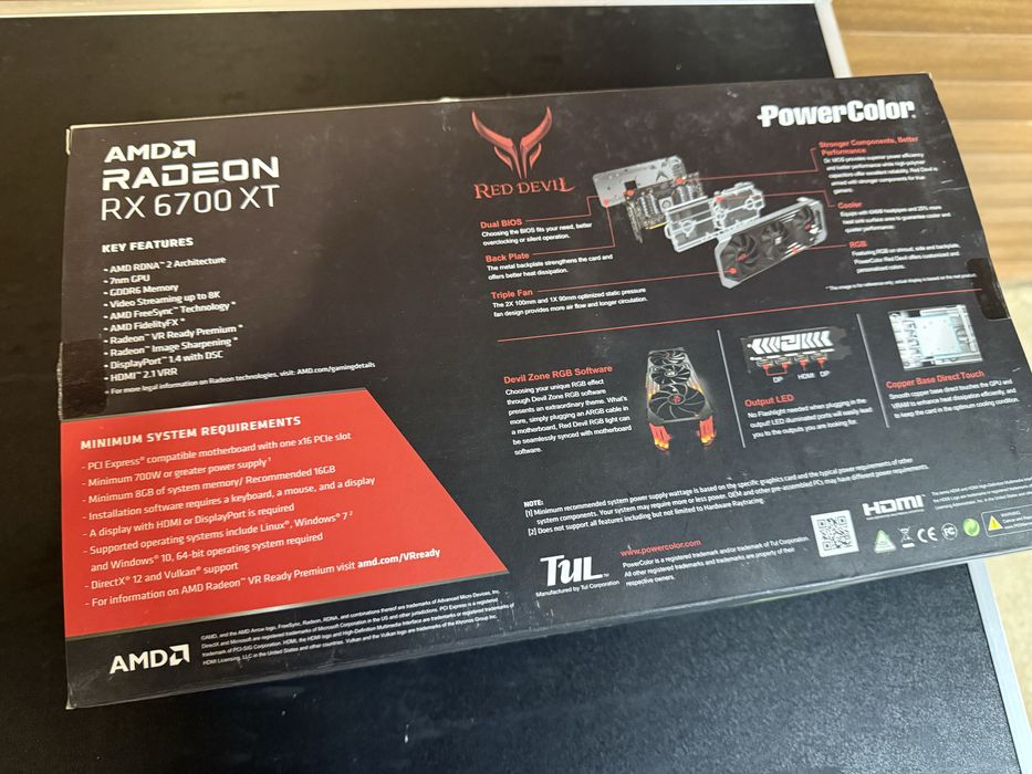 Видеокарта AMD PowerColor RX6700XT Red Devil 12 GB - като нова