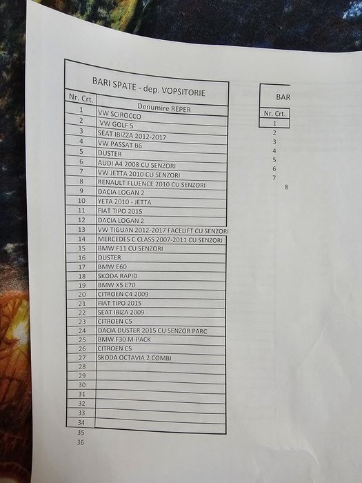 Vand bari fata spate faruri grile