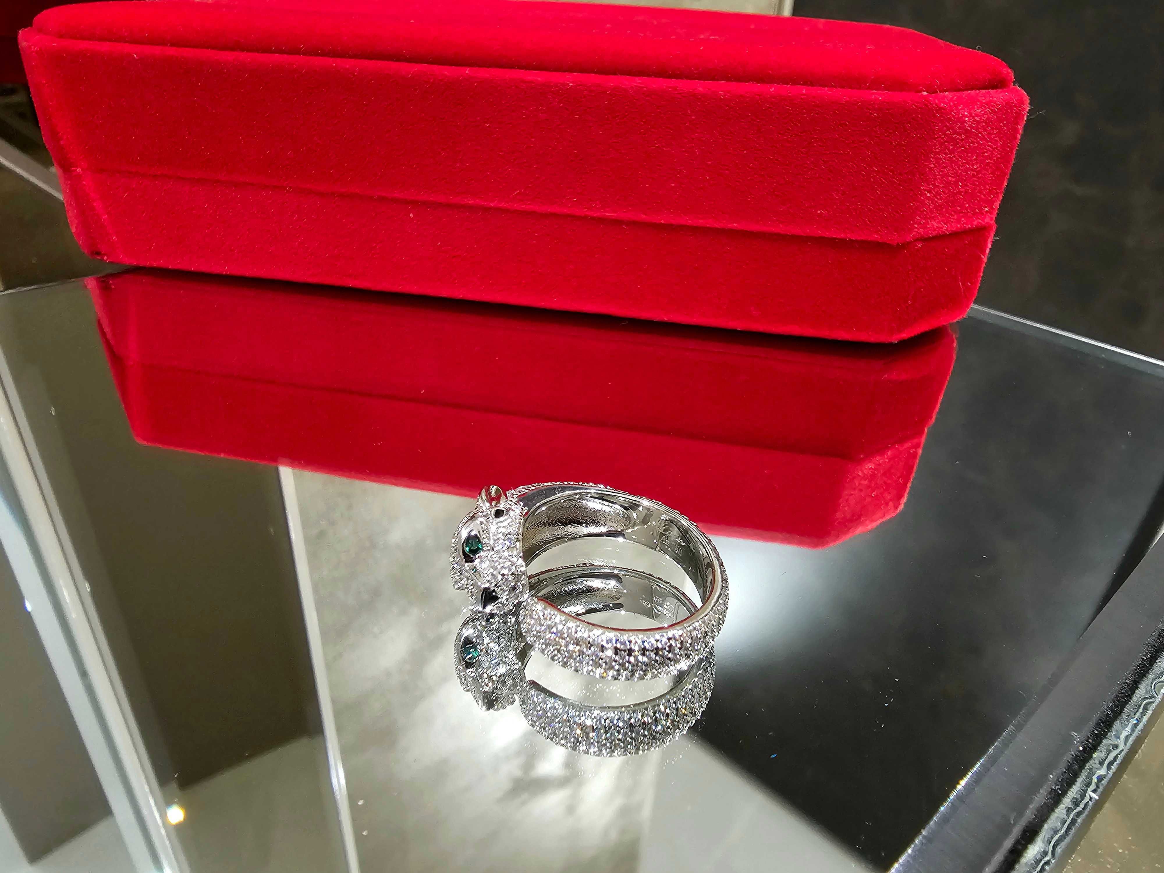 CARTIER Panthere de Cartier White Gold Full Diamonds Дамски Пръстен