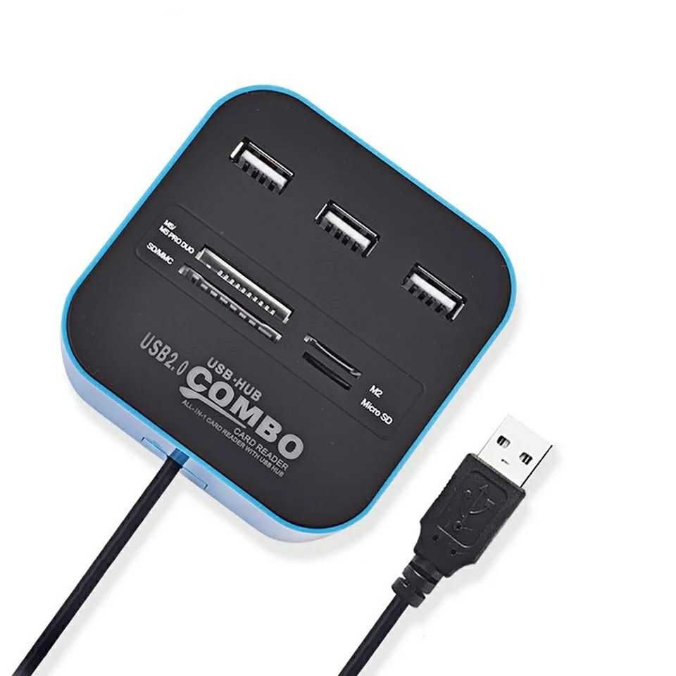 Адаптер USB 3,0 7 в 1,USB 18,5, SD и MMC, MS, TF, для ноутбука, ПК