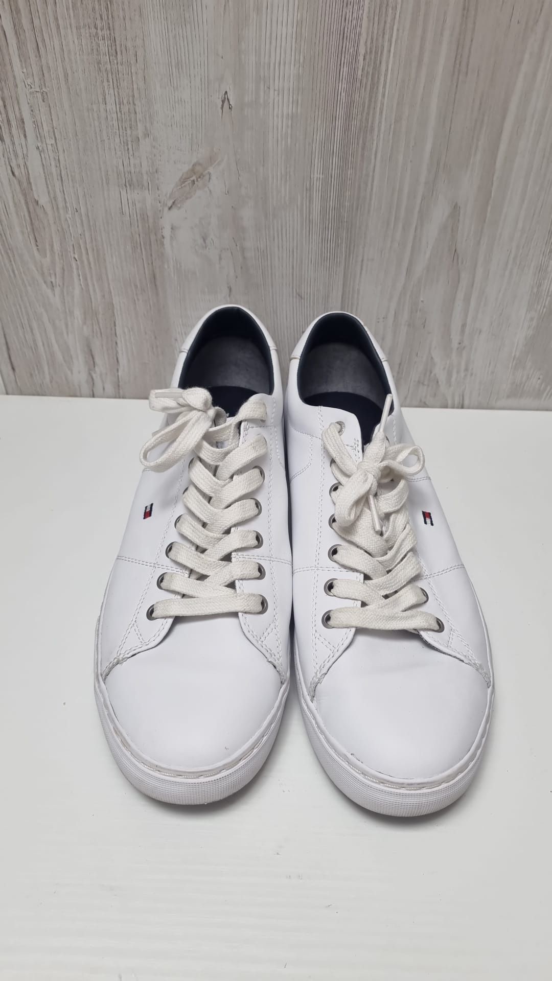 Tommy Hilfiger Essential Leather Lace-Up Trainers  White marime 45