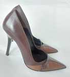Pantofi stileto din piele interior/exterior, maro, 37, Grecia