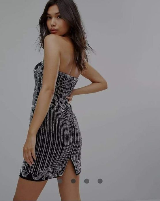 Коктейлна рокля с пайети и камъни на STARLET.