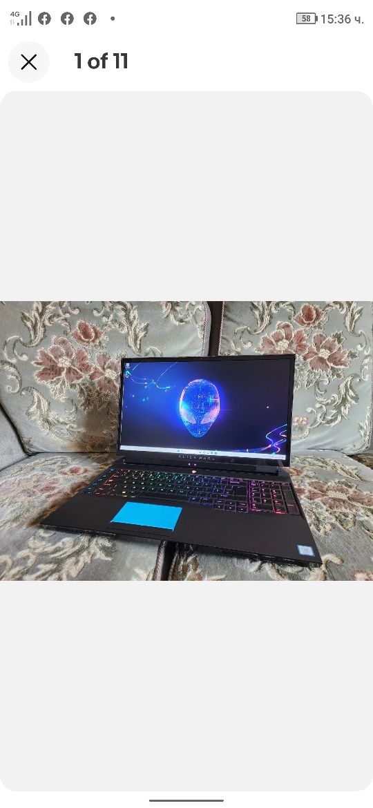 ТОП Лаптоп в Света Alienware Area 51M i9 9900K 16GB RTX 2080 512GB + 1