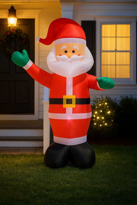 Mos Craciun Gonflabil Lumina LED Figurina Decorativa 2.2 Metri Curte