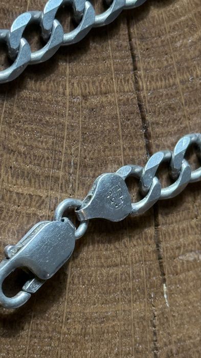 lant si bratara barbatesti model cuban din argint 925