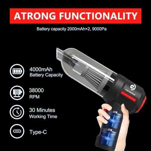 Нова Безжична прахосмукачка 8 аксесоари, 9000PA всмукване за кола дом