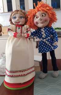 Куклы ручной работы для домашнего: баба на чайник и домовёнок  Кузя
