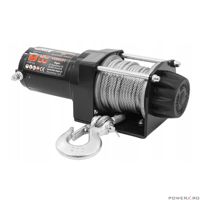Troliu electric cu telecomanda, 12V, 1130kg, lungime cablu 12m, Verke