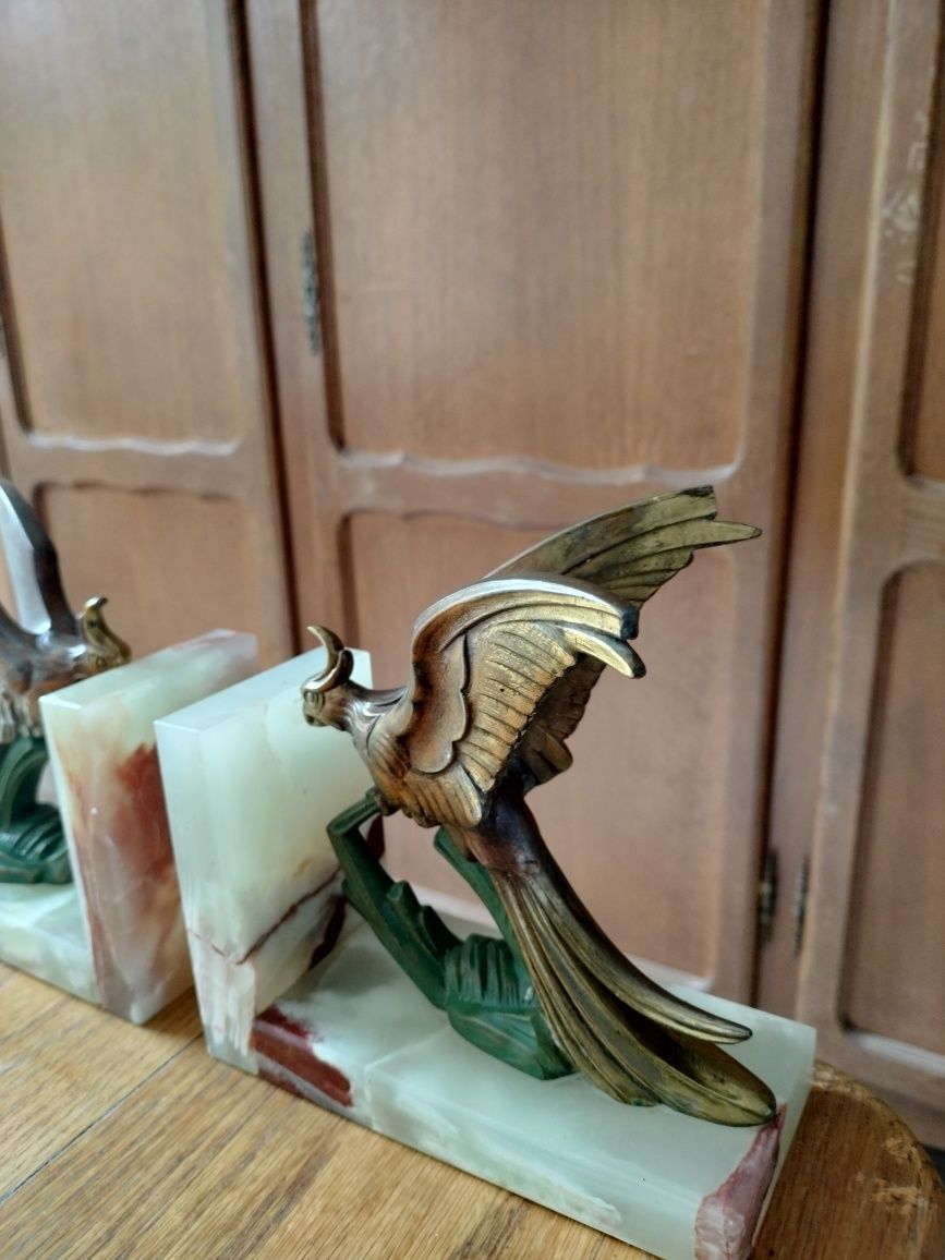 20th Century Art Deco Bookends  Parrot Birds