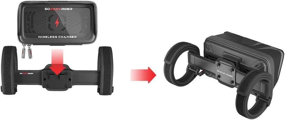 Suport moto de telefon SO EASY RIDER QI WIRELESS CHARGER + 3 prinderi