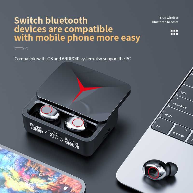 Геймърски слушалки STELS M90, True Wireless, IPX2, Bluetooth, Touch