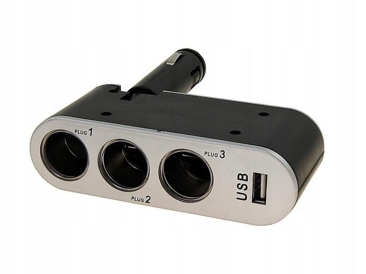 троен сплитер за запалка с чупещо рамо 12/24v usb 500 ma carmotion ...