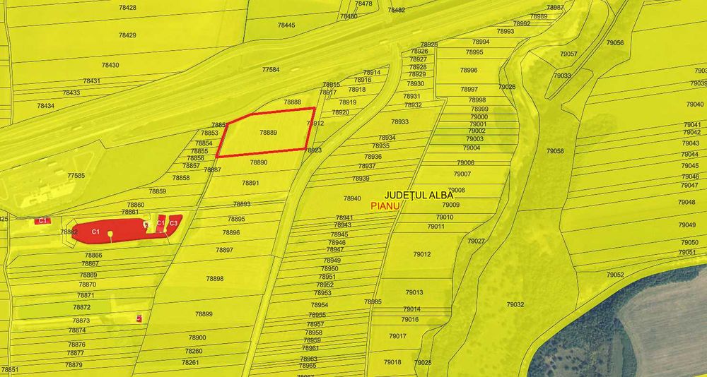 Teren Pianu, Judetul Alba cu acces de pe autostrada A1