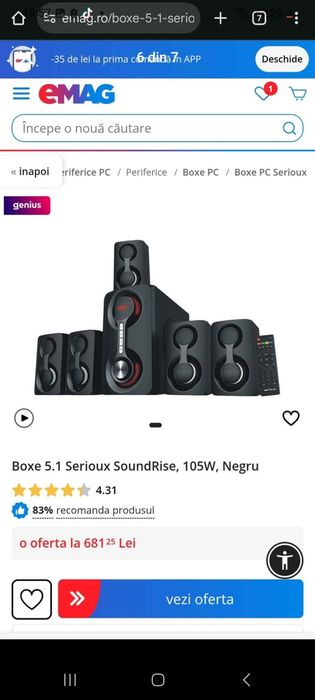 Subufăr cu 5 boxe 5.1