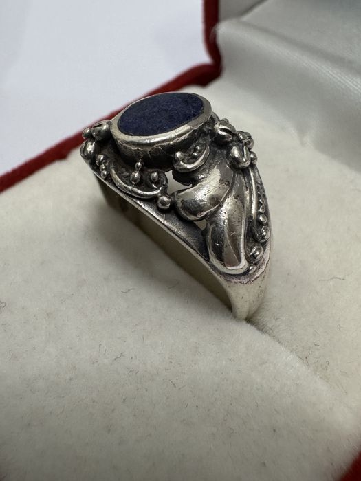 Inel vechi, argint 925 cu piatra lapis lazuli. Vintage