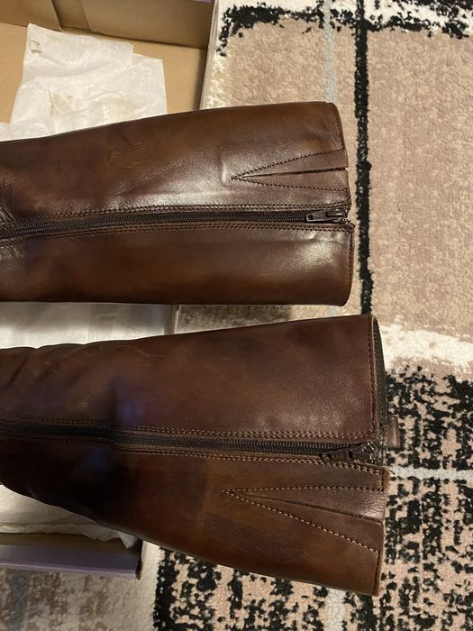 Ботуши естествена кожа тъмно кафеви