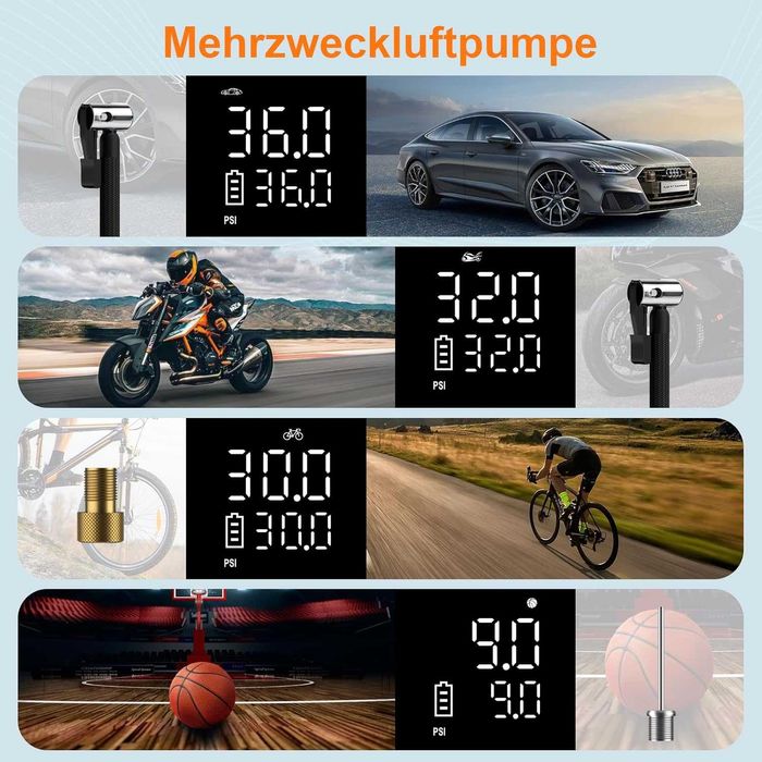 Електрическа въздушна помпа, компресор с батерия 7800 mAh