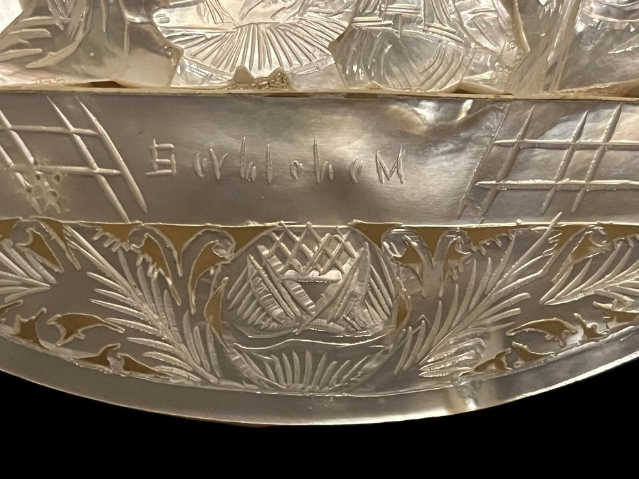 icoana tablou sculptura diorama placheta sidef art bieder rococo