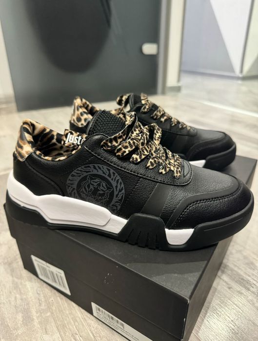 Черни кожени маратонки Just Cavalli