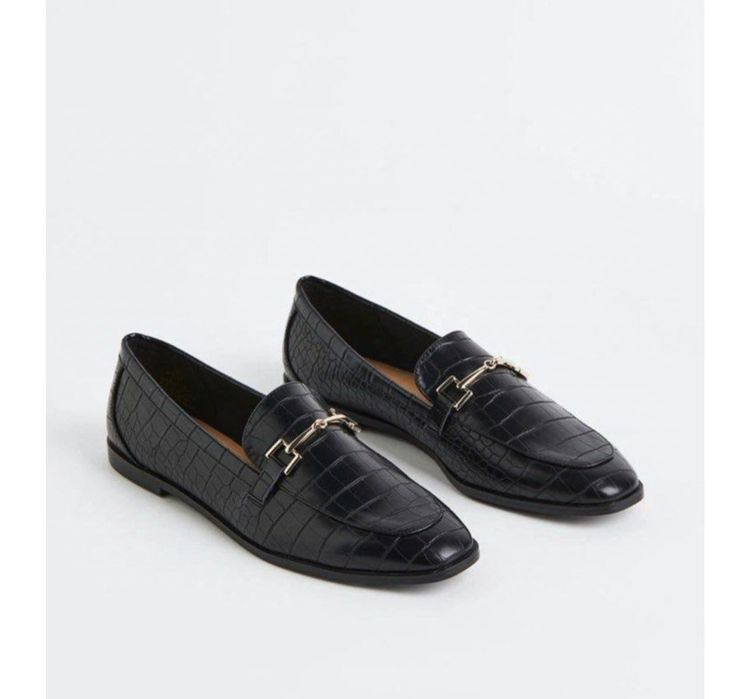 HM , H&M, мокасини, loafers, 38 черни