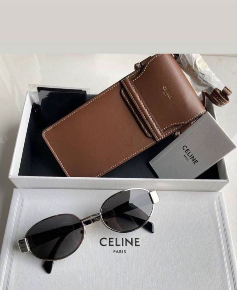 Очки celine в золотой оправе