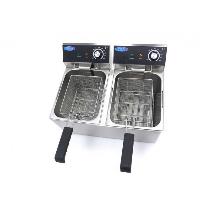 Фритюрник, електрически 2 x 8 л, регулируем термостат и защита