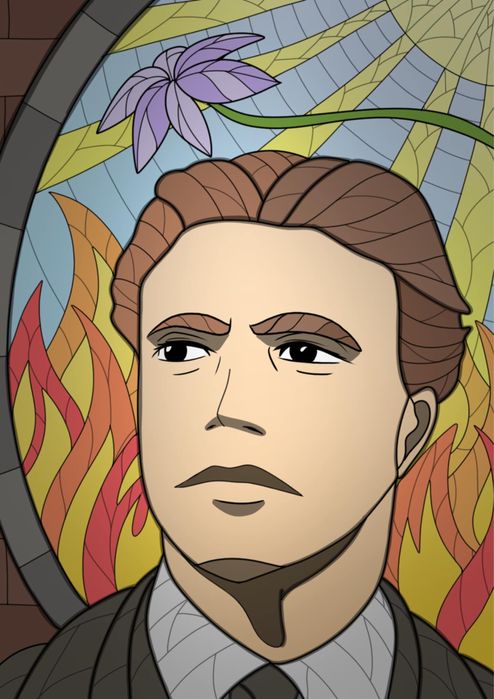 Дигитална рисунка на Васил Левски – рамкирана, формат А3