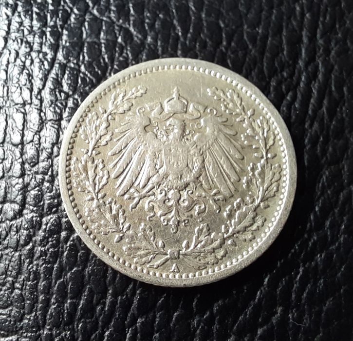 Стара сребърна монета 1/2 марка 1906 г.буква А- Германия- перфектна