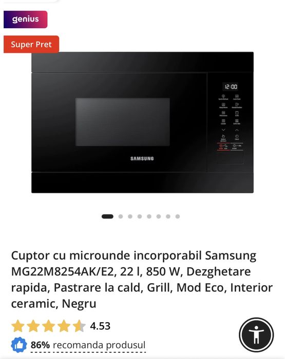 Cuptor cu microunde Samsung incorporabil