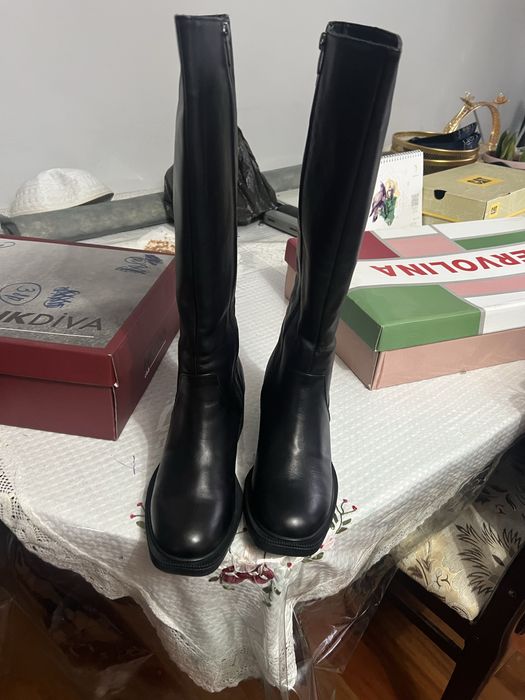 Зимние сопоги длинные кожанные Туретцкий